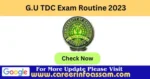 Gauhati University TDC Exam Routine 2023